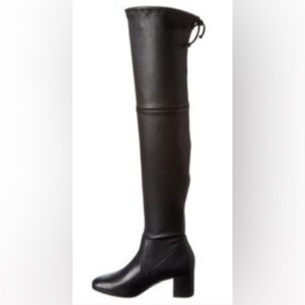 NWT Stuart Weitzman Genna 60 City OTK Boot: Black Stretch Leather, 9.5/40 - Picture 4 of 16
